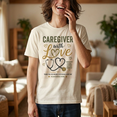 Caregiver With Love T-Shirt — Appreciation Gift for Nurses & Care Staff